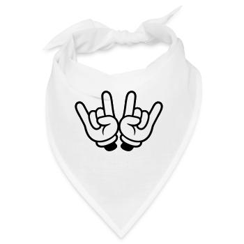 Party Hand Zeichen - Bandana - Weiß - Vorne