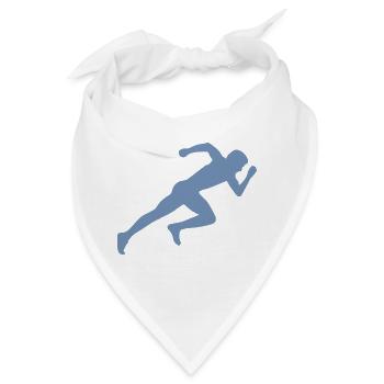Minimalistisch Silhouette Sprinter Sprinten Rennen - Bandana - Weiß - Vorne