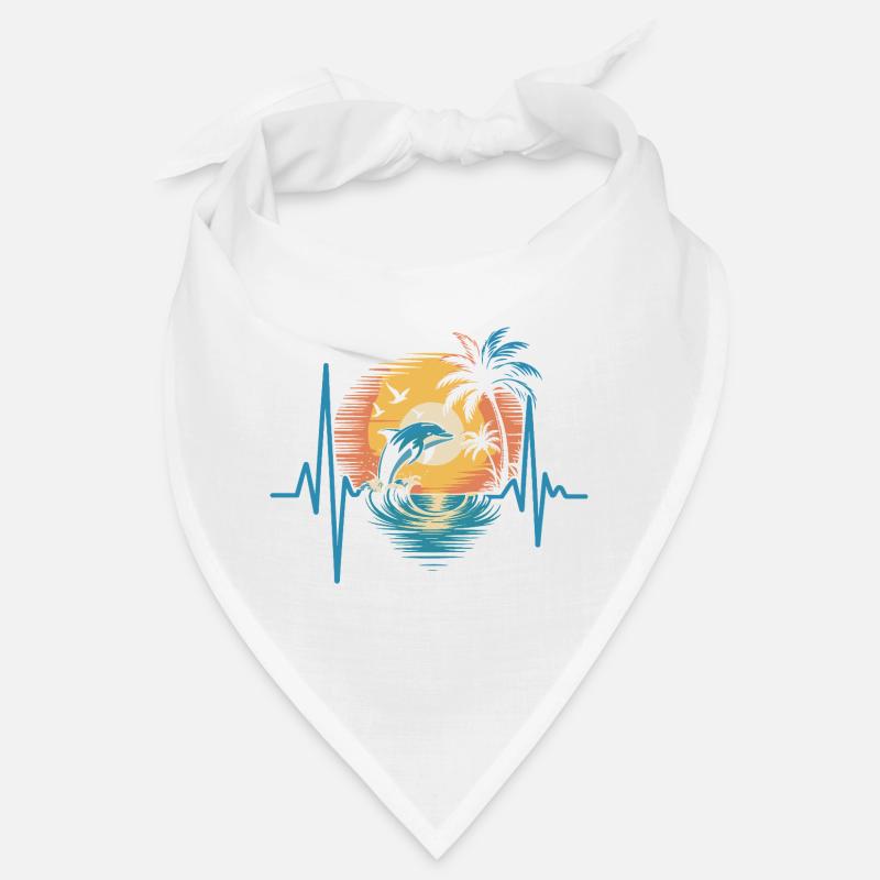 Dolphins and sunset scene Bandana