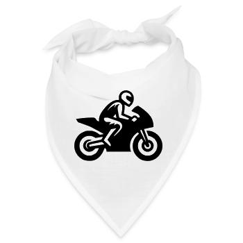 Rennmotorrad Motorradfahrer Motorrad Rennmaschine - Bandana - Weiß - Vorne