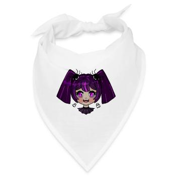 Chibi Vampir mit lila Zöpfen - Bandana - Weiß - Vorne