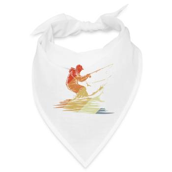 Fischen Grafik Retro Stil - Bandana - Weiß - Vorne