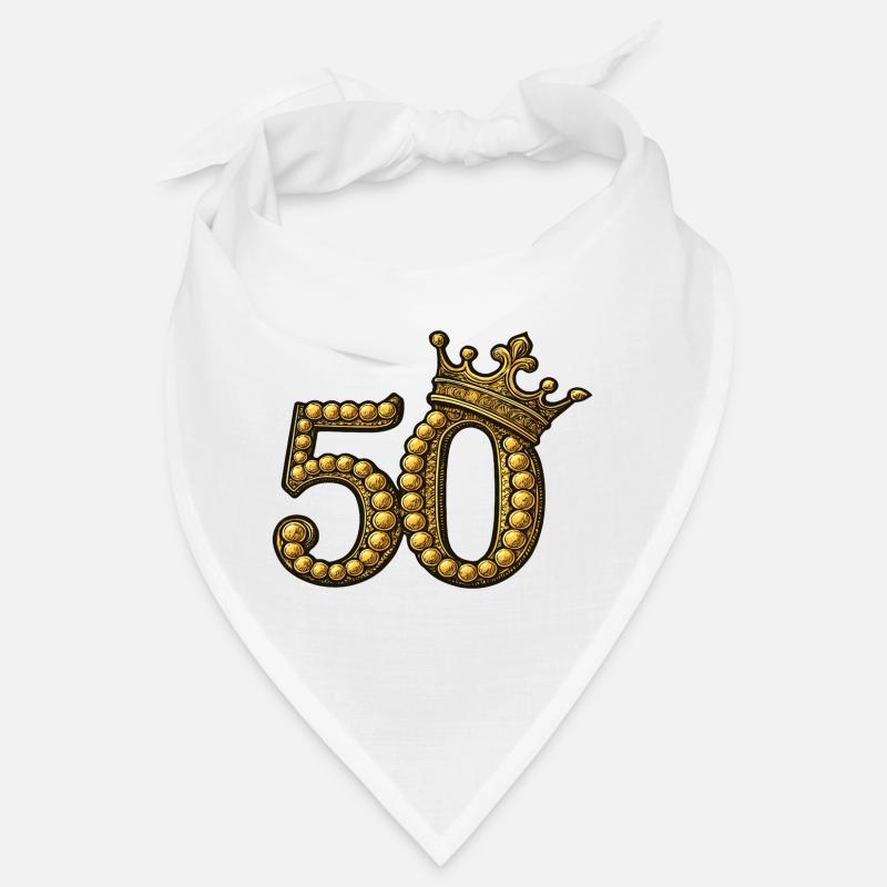 Goldene 50 mit Krone – Edles Geburtstagsmotiv Bandana
