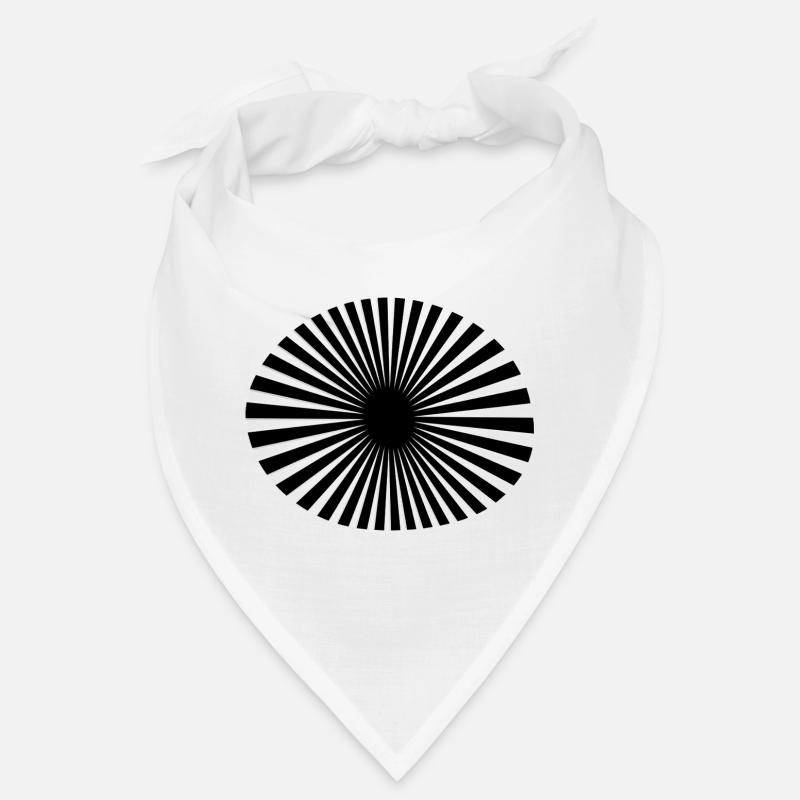 Black and white circular spokes Bandana