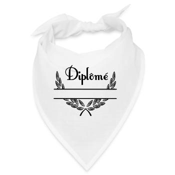 Diplôme in Lorbeerkranz mit Namensraum - Bandana - Weiß - Vorne