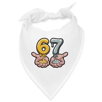 67 - Funny Six Seven T-Shirt - Bandana - Weiß - Vorne
