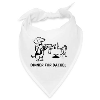 Dinner For Dackel - Bandana - Weiß - Vorne