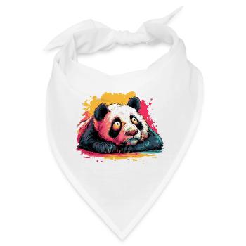 Panda Traumblick Farbspritzer - Bandana - Weiß - Vorne
