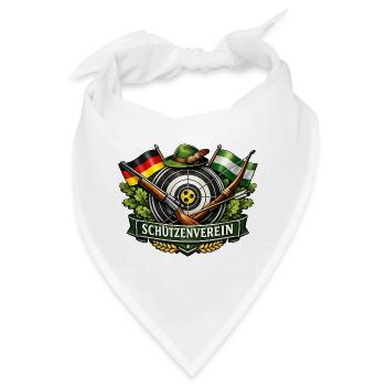 Schützenverein Emblem Zielscheibe - Bandana - Weiß - Vorne