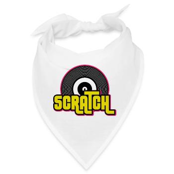 Scratch DJ Vinyl Record Graphic - Bandana - Weiß - Vorne