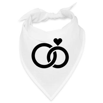 Hochzeit, Verlobung, Hochzeitsfeier - Bandana - Weiß - Vorne