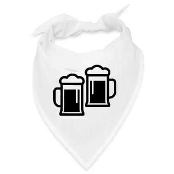 Bier Bierkrug - Bandana - Weiß - Vorne