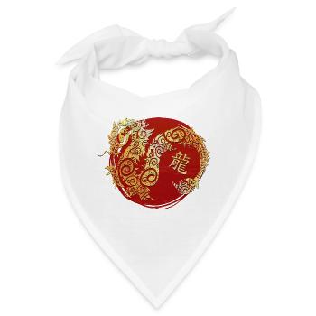 Drache Chinesisches Tierkreiszeichen Horoskop - Bandana - Weiß - Vorne