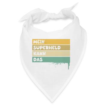 Superheld als Handwerker - Bandana - Weiß - Vorne