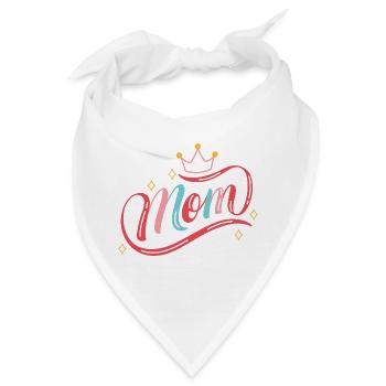 Kronen-Mama-Regenbogenschrift - Bandana - Weiß - Vorne