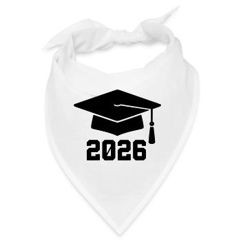 Doktorhut Abschluss 2026 Wappen - Bandana - Weiß - Vorne