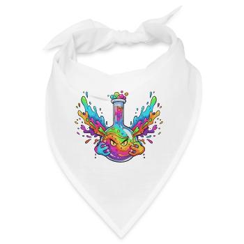 Bunte Alchemie Flaschen-Explosion - Bandana - Weiß - Vorne