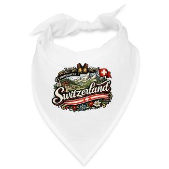 Vintage-Schweizer Alpen-Charme - Bandana - Weiß - Vorne