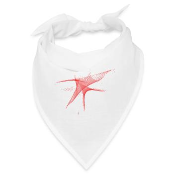 Generative Line Art - Rote Sinuswelle - Bandana - Weiß - Vorne