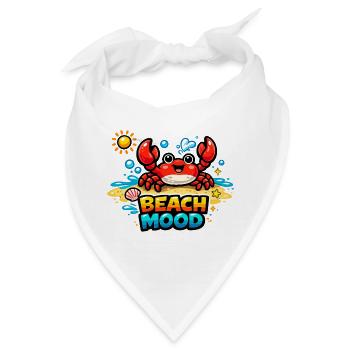 Strandlaune Krabbe Design - Bandana - Weiß - Vorne