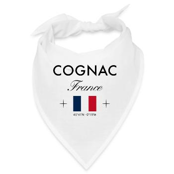 Cognac Frankreich Koordinaten Reise Souvenir - Bandana - Weiß - Vorne