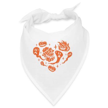 Halloween Heart with Halloween Party - Bandana - Weiß - Vorne