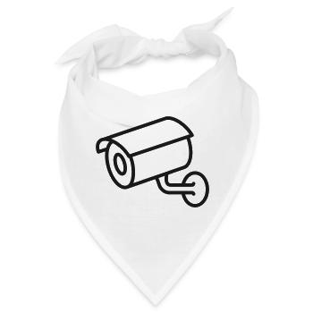 Sicherheits-CCTV-Kamera-Linien-Symbol - Bandana - Weiß - Vorne