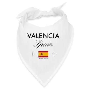 Valencia Spanien Koordinaten Reise Souvenir - Bandana - Weiß - Vorne