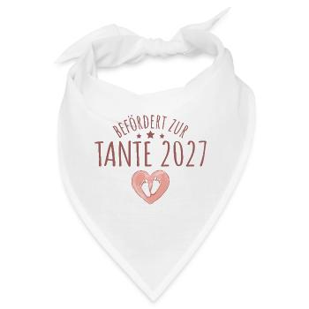Befördert zur Tante 2027 Schwangerschaft verkünden - Bandana - Weiß - Vorne