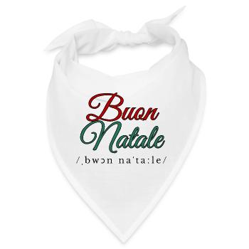 Buon Natale Frohe Weihnachten auf Italienisch - Bandana - Weiß - Vorne