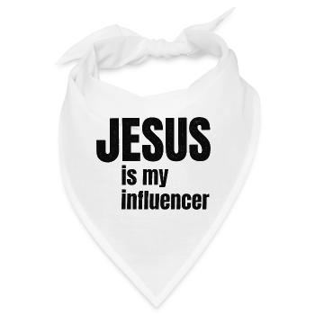 Jesus ist mein Influencer - Bandana - Weiß - Vorne