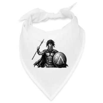Spartanischer Krieger mit Schild - Bandana - Weiß - Vorne