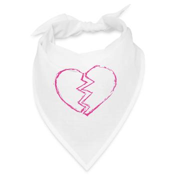Zerbrochenes Herz Neon - Bandana - Weiß - Vorne