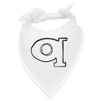 Kleinbuchstabe q handgezeichnet - Bandana - Weiß - Vorne