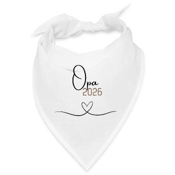 Opa 2026 –Geschenk für Opa since 2026, Weihnachten - Bandana - Weiß - Vorne