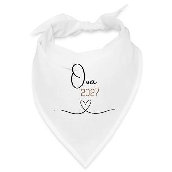 Opa 2027 – Babyankündigung für die Opa, Geschenk - Bandana - Weiß - Vorne