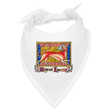 Mittelalterlicher Löwe (1230) - Bandana - Weiß - Vorne