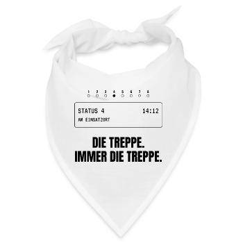 Die Treppe. Immer die Treppe. Rettungsdienst - Bandana - Weiß - Vorne