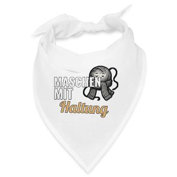 Strickanfänger Geschenk zum ersten Strickstück - Bandana - Weiß - Vorne