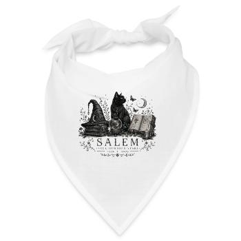 Salem 400 Jahre Witchy Black Cat Vintage Halloween - Bandana - Weiß - Vorne