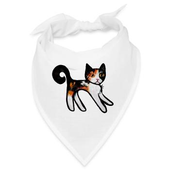 Calico Verspielte Katzen-Silhouette - Bandana - Weiß - Vorne