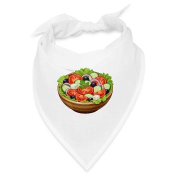 Frischer Tomaten Salat Cartoon - Bandana - Weiß - Vorne