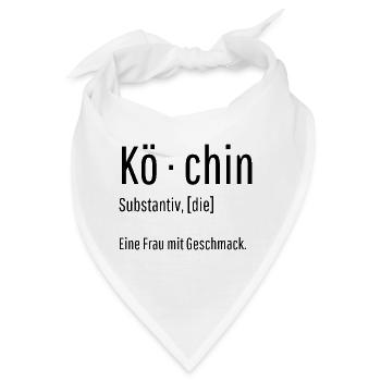 Köchin Substantiv Definition Küche Geschenk - Bandana - Weiß - Vorne