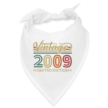 Vintage 2009 Limited Edition Geburtstag Retro - Bandana - Weiß - Vorne