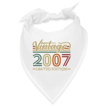 Vintage 2007 Limited Edition Geburtstag Retro - Bandana - Weiß - Vorne