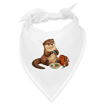 Otter fädelt einen Taschenanhänger - Bandana - Weiß - Vorne
