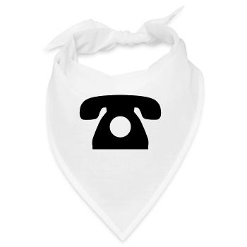 Telefon - Bandana - Weiß - Vorne