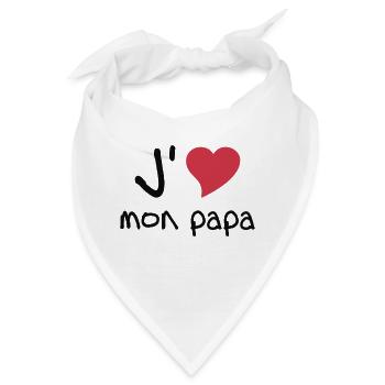 Ich liebe meinen Papa - Bandana - Weiß - Vorne