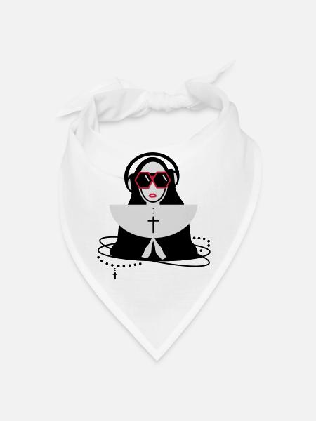 La religieuse avec des lunettes et un casque - Bandana - blanc