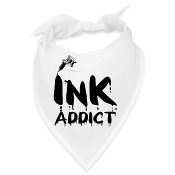 Tattoo / Tätowierung: Ink Addict - Bandana - Weiß - Vorne